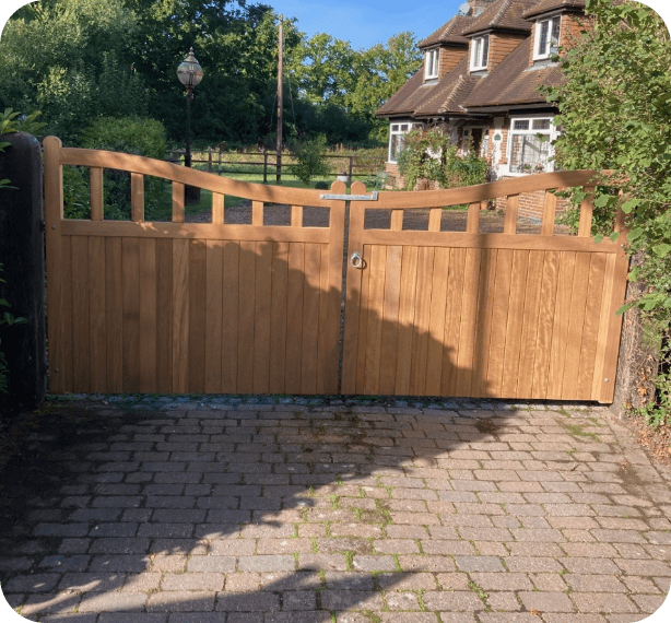 Gate at reisdential driveway entrance